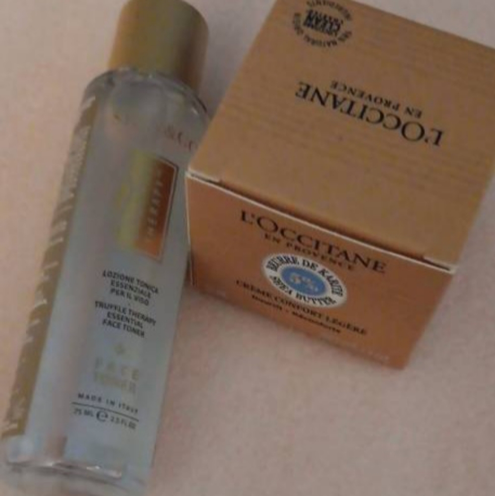 European Skincare Set of L'Occitane Face Cream and SKIN&CO ROMA Toner